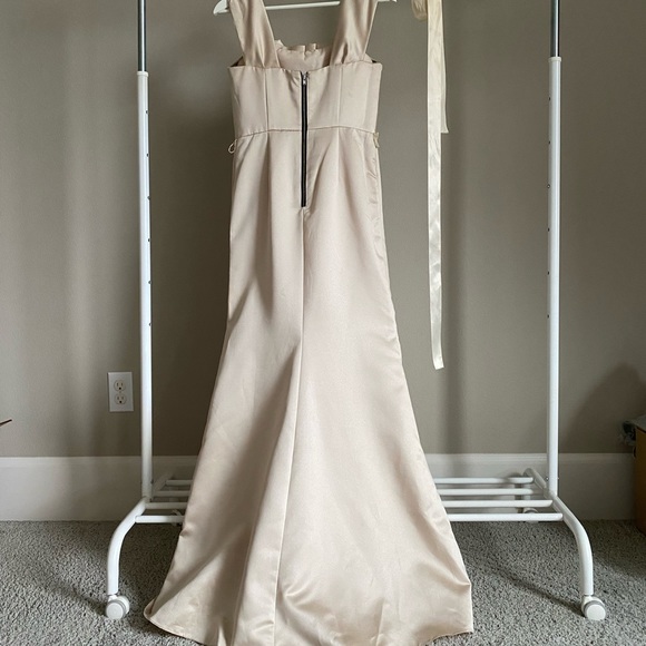 Couture Vera Wang bridal bridesmaid dress gown drop waist pleated drape corset - Picture 9 of 10